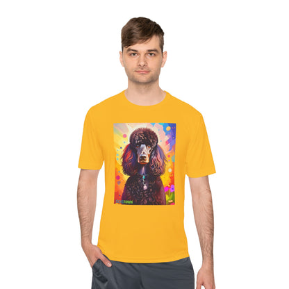 Pup Art Canvas Unisex Moisture Wicking Tee (Poodle Standard)