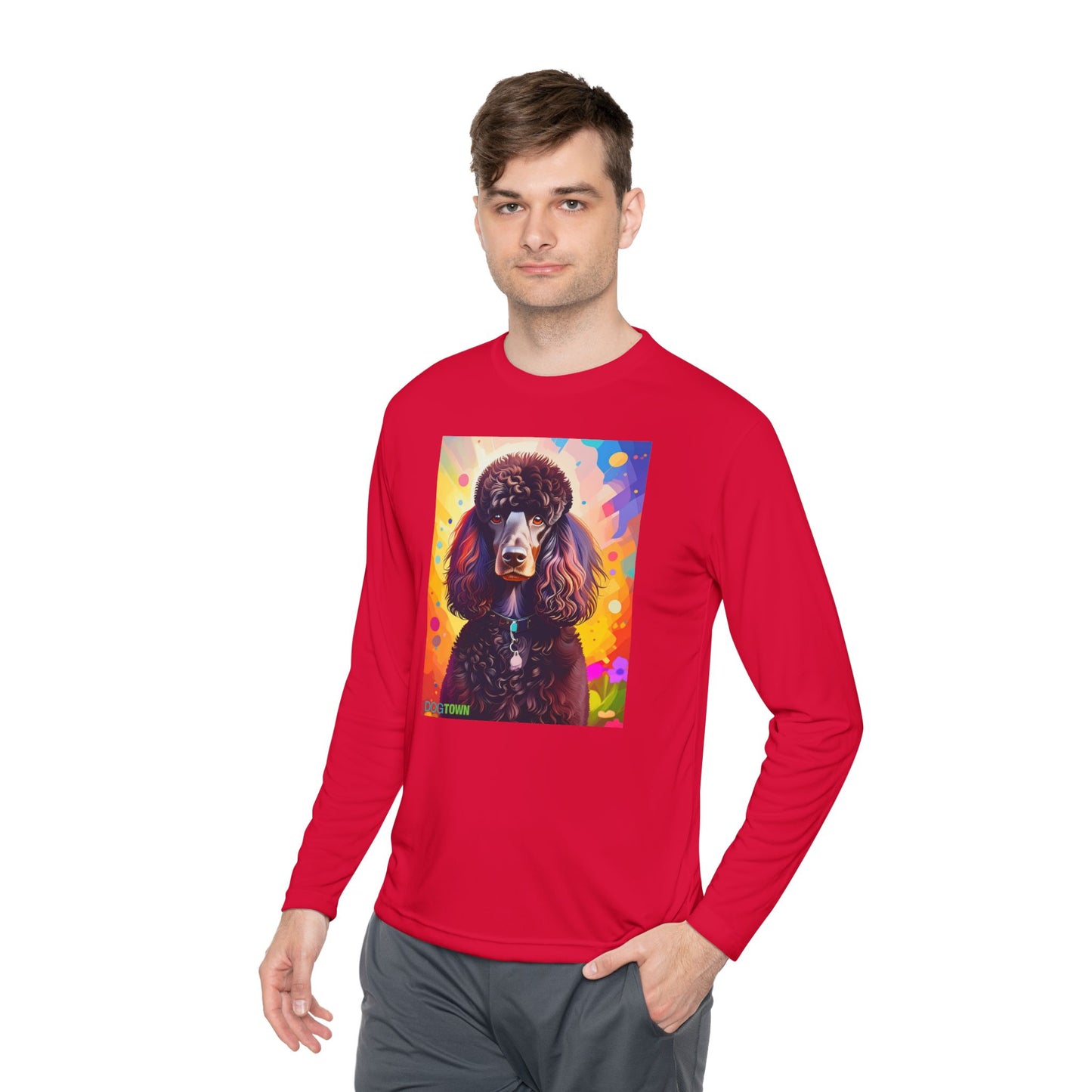 Pup Art Canvas Sport Long Sleeve Tee (Poodle Standard)