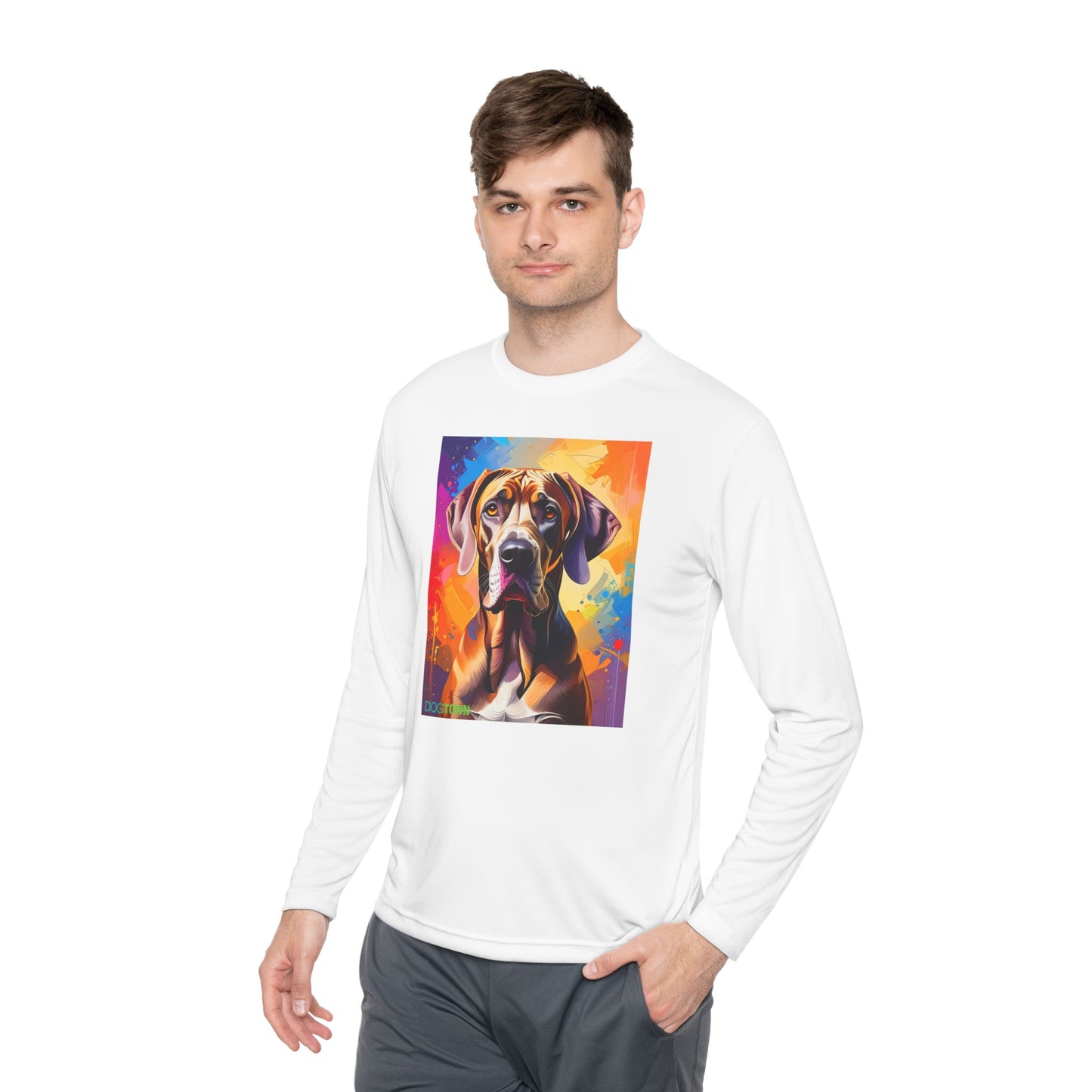 Pup Art Canvas Sport Long Sleeve Tee (Great Dane)