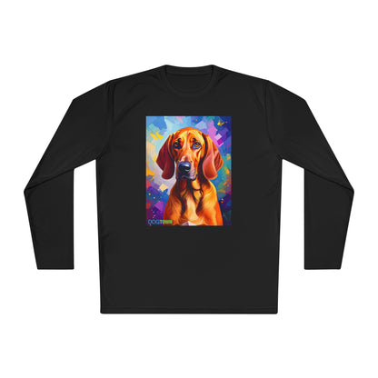 Pup Art Canvas Sport Long Sleeve Tee (Redbone Coonhound)