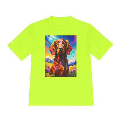 Pup Art Canvas Unisex Moisture Wicking Tee (Irish Setter)