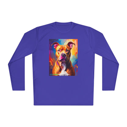 Pup Art Canvas Sport Long Sleeve Tee (Pit Bull)