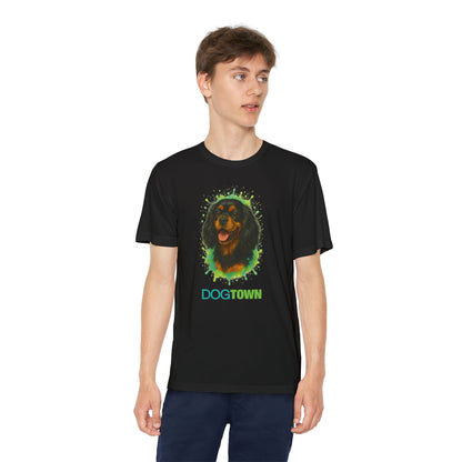 2025 Breed Collection - Kid's Polyester Thin Short Sleeve Tee - Black and Tan Cavalier King Charles Spaniel