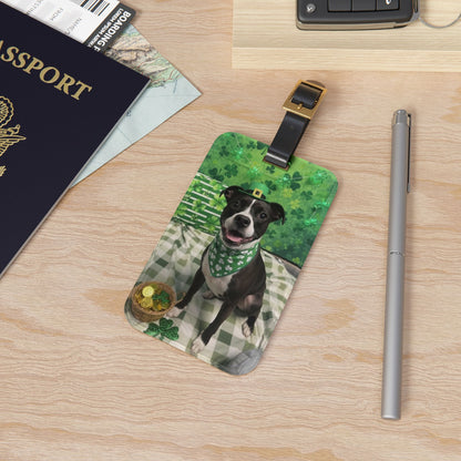 Violet - St. Patrick's Day Dog Luggage Tag
