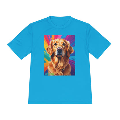 Pup Art Canvas Unisex Moisture Wicking Tee (Golden Retriever)