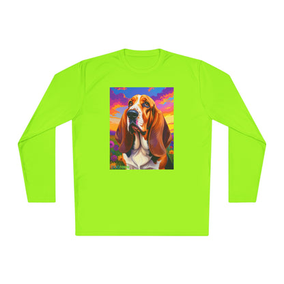Pup Art Canvas Sport Long Sleeve Tee (Basset Hound)