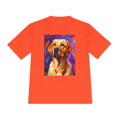 Pup Art Canvas Unisex Moisture Wicking Tee (Yellow Lab)