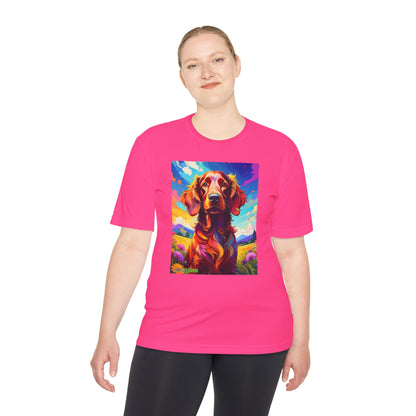 Pup Art Canvas Unisex Moisture Wicking Tee (Irish Setter)