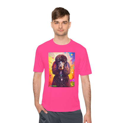 Pup Art Canvas Unisex Moisture Wicking Tee (Poodle Standard)