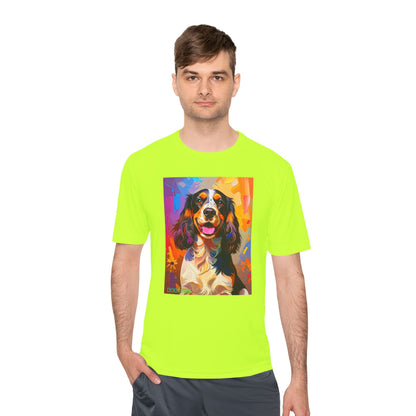 Pup Art Canvas Unisex Moisture Wicking Tee (English Springer Spaniel - 1)