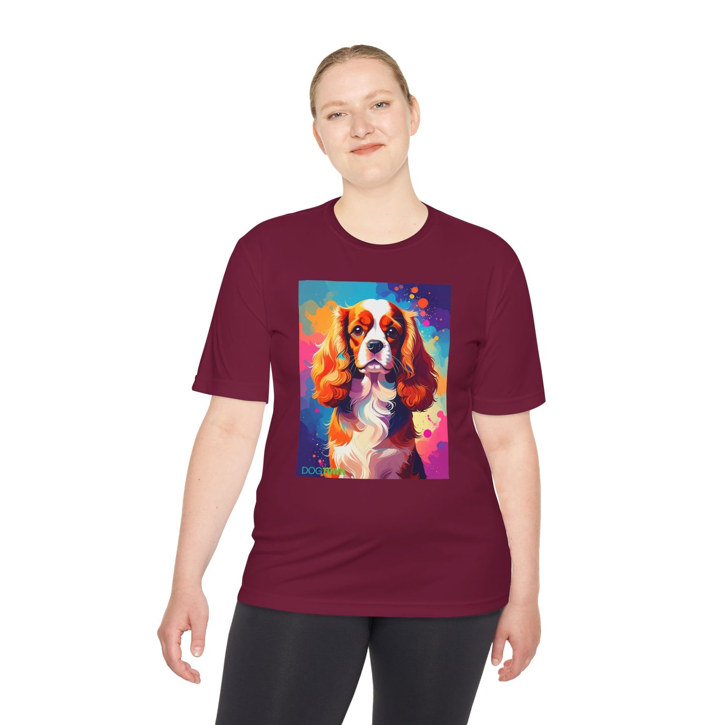 Pup Art Canvas Unisex Moisture Wicking Tee (Cavalier King Charles Spaniel)