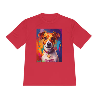 Pup Art Canvas Unisex Moisture Wicking Tee (Jack Russell Terrier)