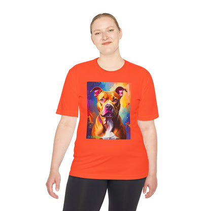 Pup Art Canvas Unisex Moisture Wicking Tee (Pit Bull)