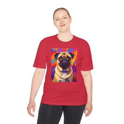 Pup Art Canvas Unisex Moisture Wicking Tee (Pug)