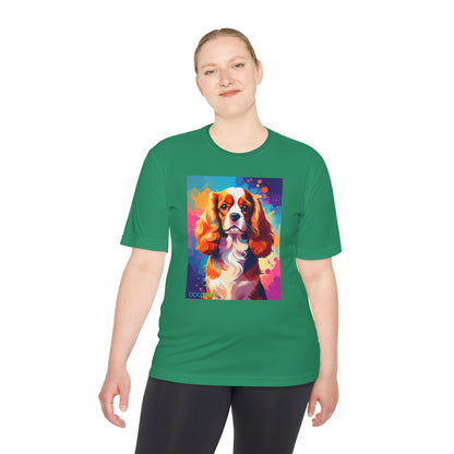 Pup Art Canvas Unisex Moisture Wicking Tee (Cavalier King Charles Spaniel)