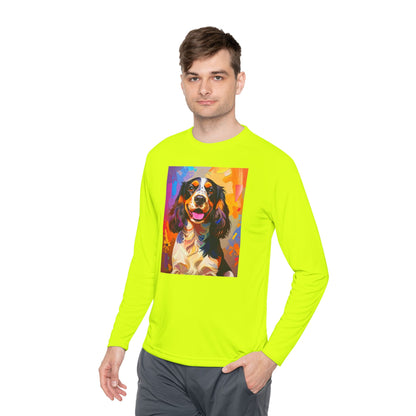 Pup Art Canvas Sport Long Sleeve Tee (English Springer Spaniel - 1)