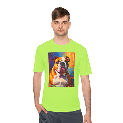 Pup Art Canvas Unisex Moisture Wicking Tee (English Bulldog)