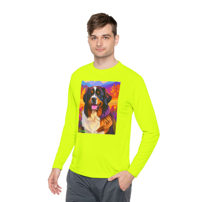 Pup Art Canvas Sport Long Sleeve Tee (Bernese Mountain Dog)