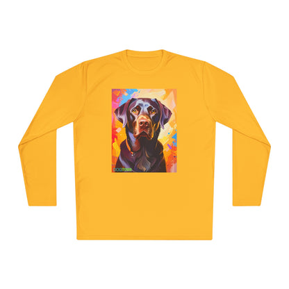 Pup Art Canvas Sport Long Sleeve Tee (Chocolate Lab)