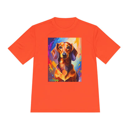 Pup Art Canvas Unisex Moisture Wicking Tee (Dachshund)