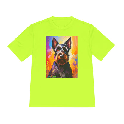 Pup Art Canvas Unisex Moisture Wicking Tee (Scottish Terrier)