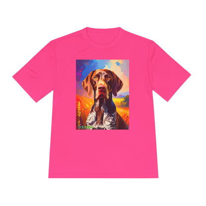 Pup Art Canvas Unisex Moisture Wicking Tee (German Shorthaired Pointer)