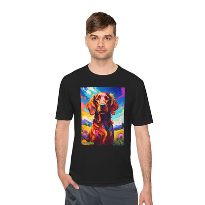 Pup Art Canvas Unisex Moisture Wicking Tee (Irish Setter)