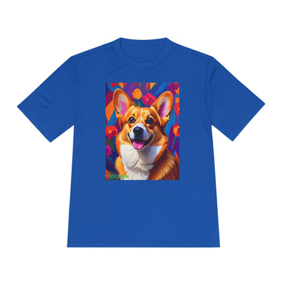 Pup Art Canvas Unisex Moisture Wicking Tee (Corgi)