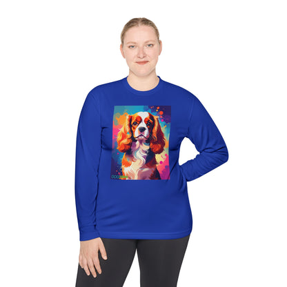 Pup Art Canvas Sport Long Sleeve Tee (Cavalier King Charles Spaniel)