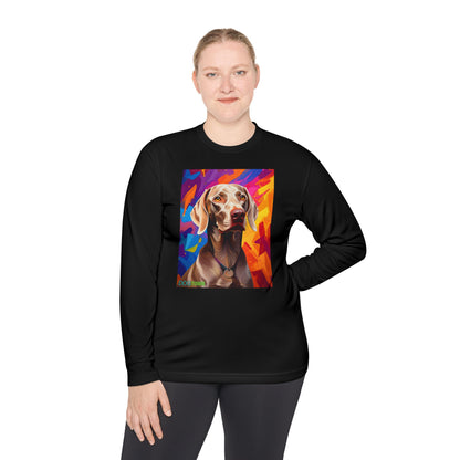 Pup Art Canvas Sport Long Sleeve Tee (Weimaraner)