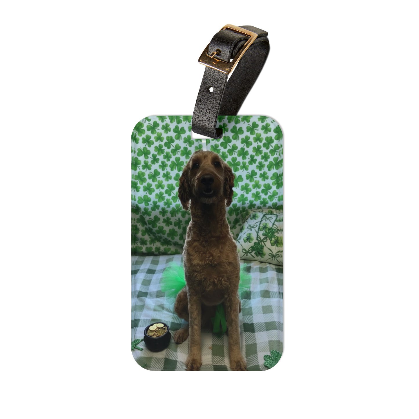 Daisy - St. Patrick's Day Dog Luggage Tag