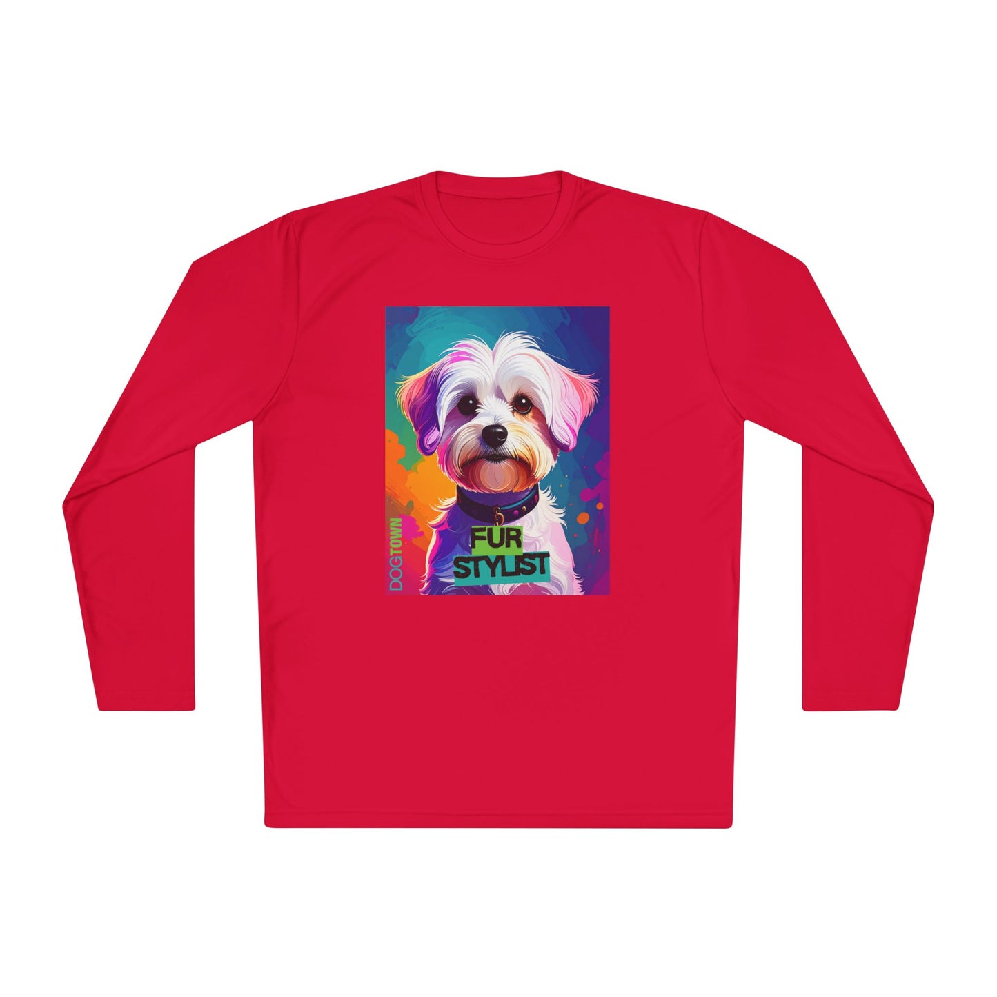 Dogtown Fur Stylist Groomer Shirt (Colorful with Maltese)