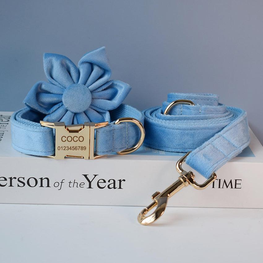Luxury Velvet Dog Collar And Leash Set-0