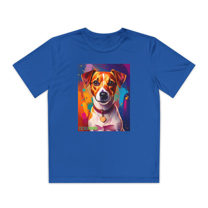 Pup Art Canvas - Kid's Sport Short Sleeve Tee (Jack Russell Terrier)