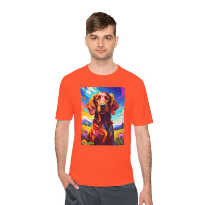 Pup Art Canvas Unisex Moisture Wicking Tee (Irish Setter)