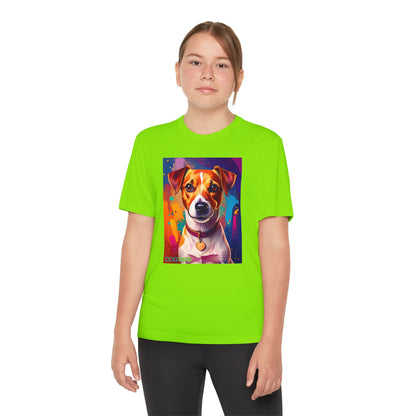 Pup Art Canvas - Kid's Sport Short Sleeve Tee (Jack Russell Terrier)