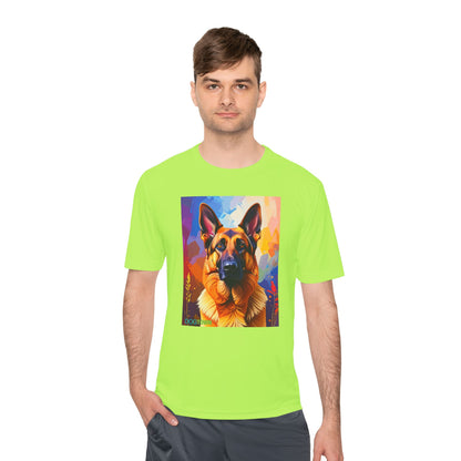 Pup Art Canvas Unisex Moisture Wicking Tee (German Shepherd)