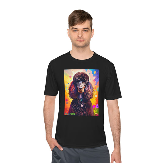 Pup Art Canvas Unisex Moisture Wicking Tee (Poodle Standard)