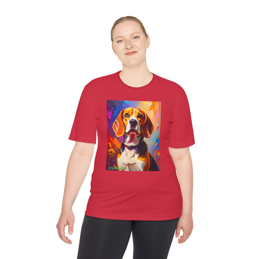 Pup Art Canvas Unisex Moisture Wicking Tee (Beagle)