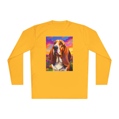 Pup Art Canvas Sport Long Sleeve Tee (Basset Hound)