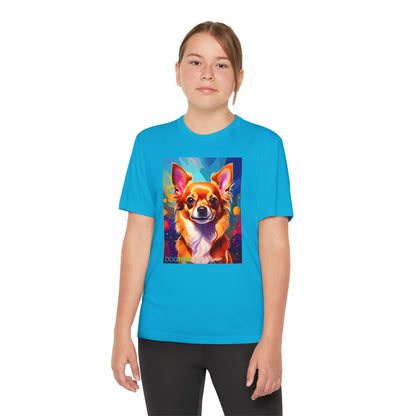 Pup Art Canvas - Kid's Sport Short Sleeve Tee (Chihuauha)