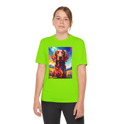 Pup Art Canvas - Kid's Sport Short Sleeve Tee (Irish Setter)