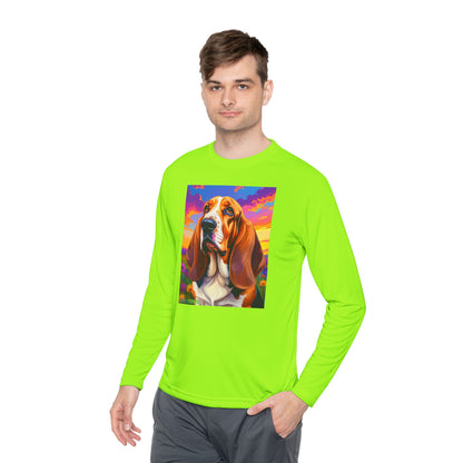 Pup Art Canvas Sport Long Sleeve Tee (Basset Hound)