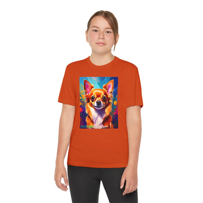 Pup Art Canvas - Kid's Sport Short Sleeve Tee (Chihuauha)