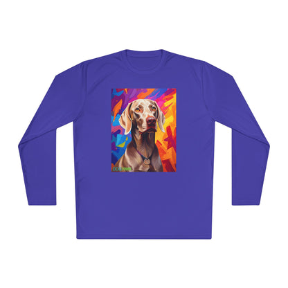 Pup Art Canvas Sport Long Sleeve Tee (Weimaraner)