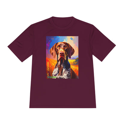 Pup Art Canvas Unisex Moisture Wicking Tee (German Shorthaired Pointer)