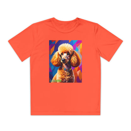 Pup Art Canvas - Kid's Sport Short Sleeve Tee (Toy Poodle)