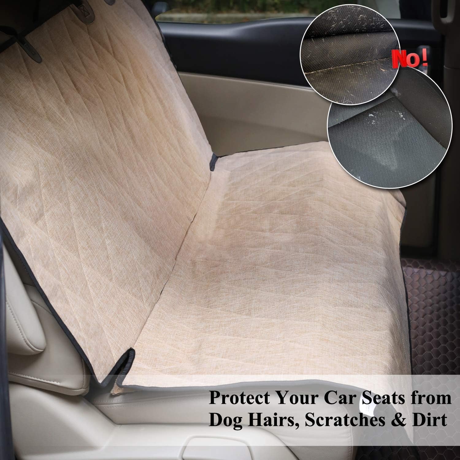 Car Seat Cover for Dogs, Heather Khaki, 46" L * 52" W