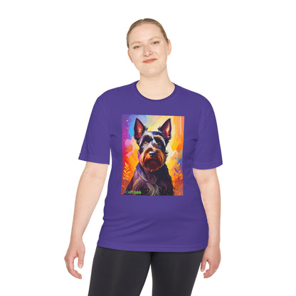 Pup Art Canvas Unisex Moisture Wicking Tee (Scottish Terrier)