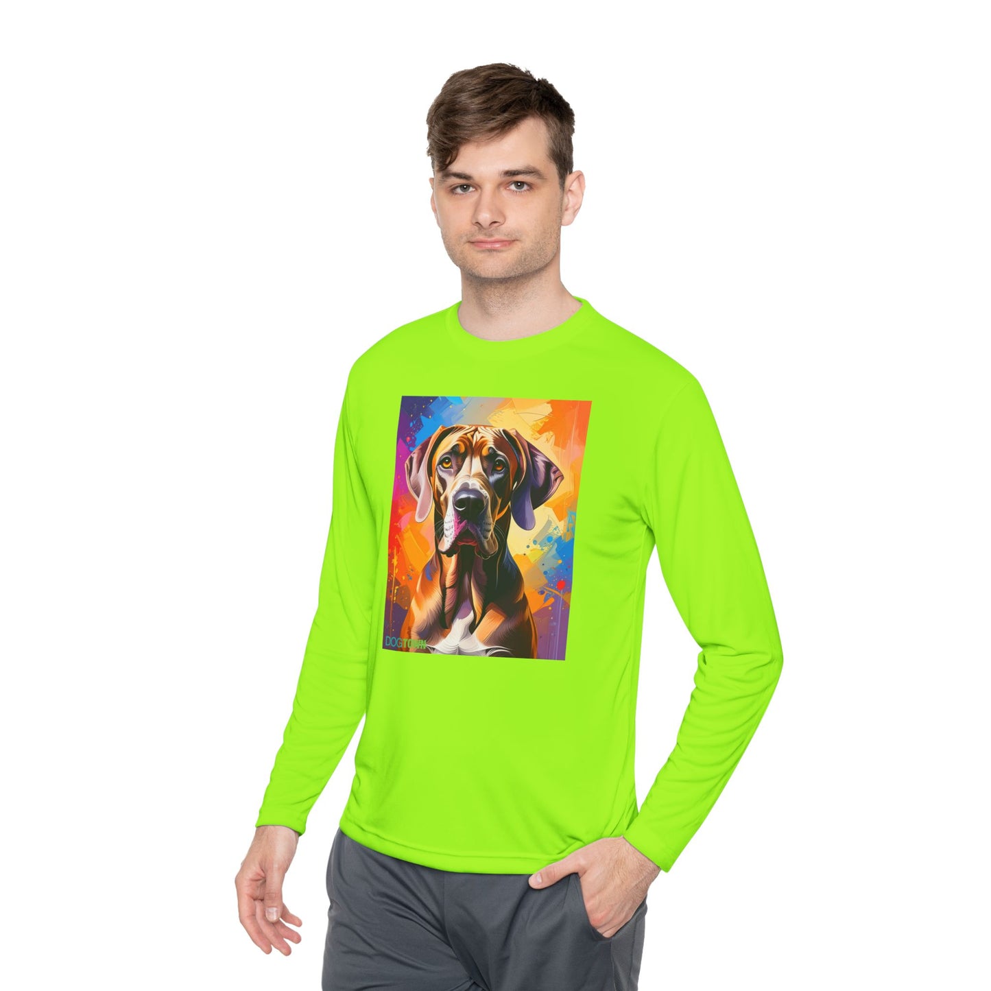 Pup Art Canvas Sport Long Sleeve Tee (Great Dane)